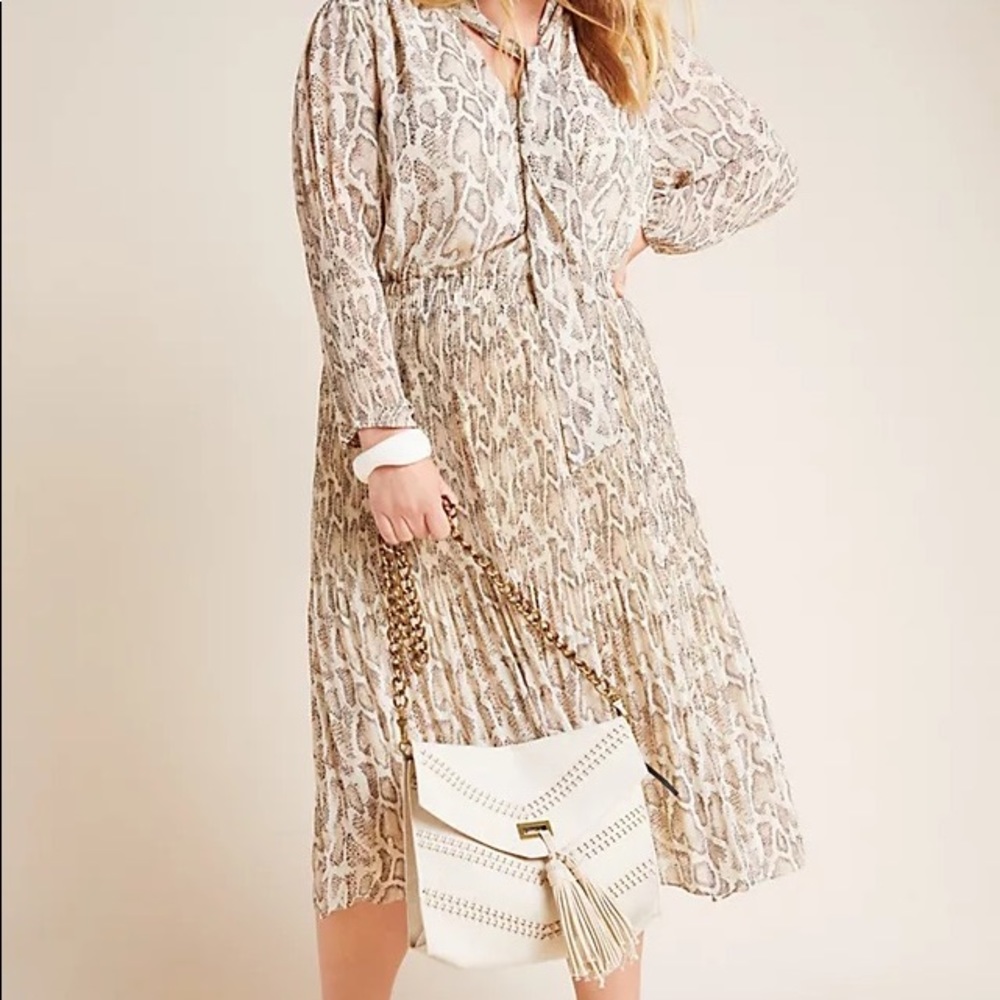 Olivia Snake-Printed Midi Dress